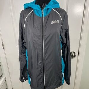 Unisex Rabbit Gray and Blue Windbreaker Jacket Size Medium CB-111